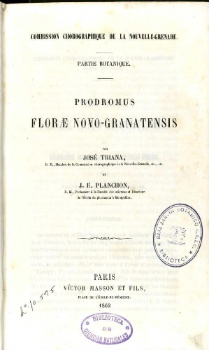 Prodromus florae novo-granatensis [...] [Phanérogamie]