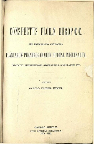 Conspectus florae europaeae