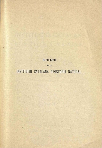 Butlletí de la Institució Catalana d'Història Natural [...] Vol. XI