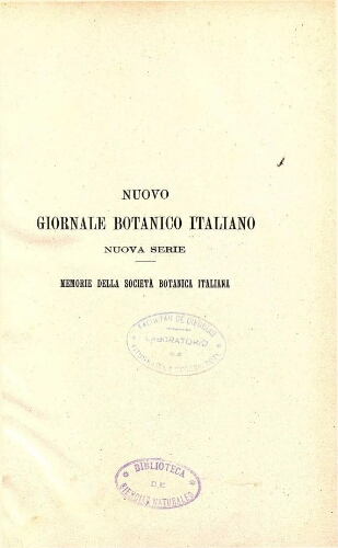 Nuovo Giornale botanico italiano. Nuova serie. V. 18