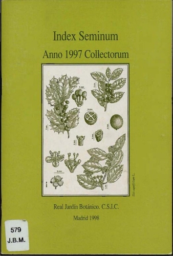 Index seminum in Horto Botanico Matritensi ... 1997
