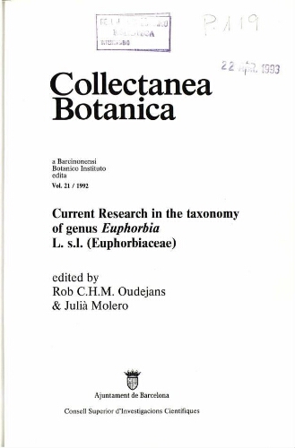Collectanea botanica (Barcelona) [...] Vol. 21