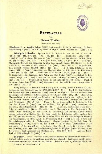 Betulaceae. In: Engler, Das Pflanzenreich [...] [Heft 19] IV. 61