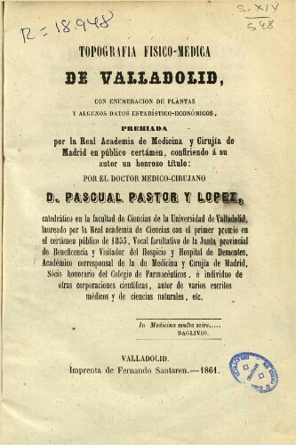 Topografía físico-médica de Valladolid
