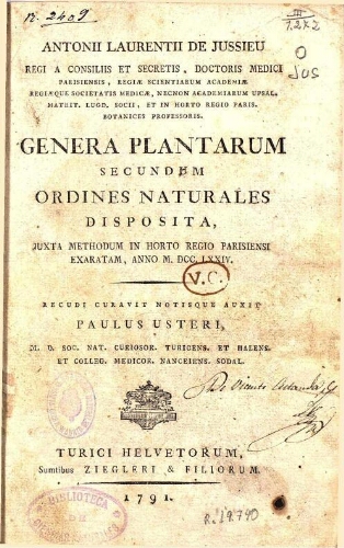 Genera plantarum [ed. Zúrich]