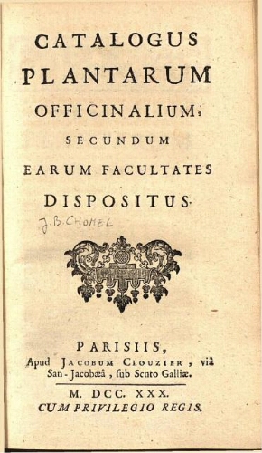 Catalogus Plantarum officinalium
