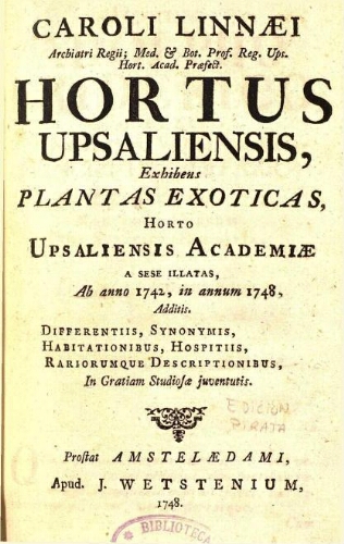Hortus Upsaliensis [Amsterdam]