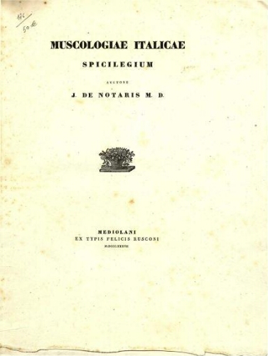 Muscologiae italicae spicilegium