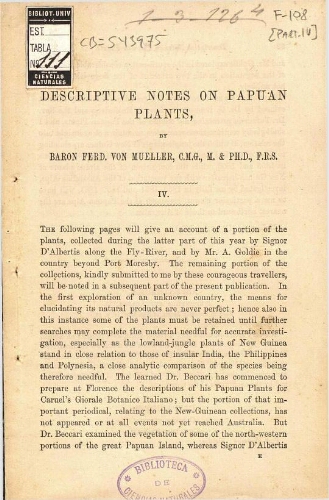 Descriptive notes on Papuan plants, [...] ; IV