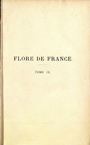 Flore de France [...] Tome IX