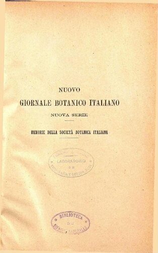 Nuovo Giornale botanico italiano. Nuova serie. V. 14