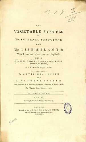 The vegetable system [...] Vol. VII