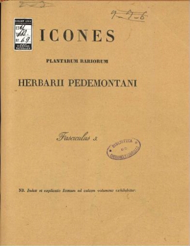 Icones plantarum rariorum Herbarii Pedemontani. Fasciculus 3