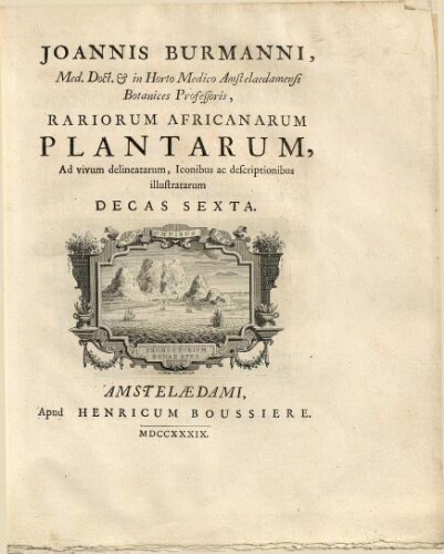 Rariorum Africanarum Plantarum [...] Decas sexta