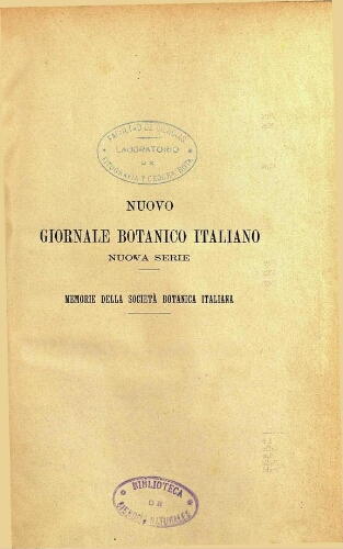 Nuovo Giornale botanico italiano. Nuova serie. V. 4