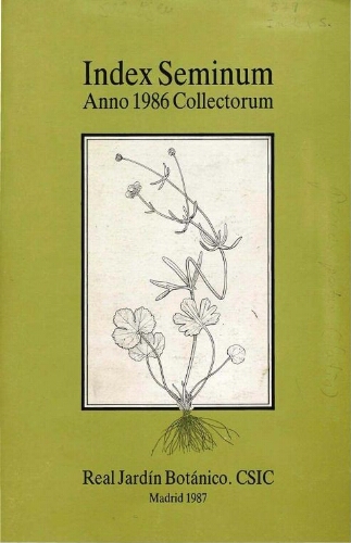 Index seminum in Horto Botanico Matritensi ... 1986
