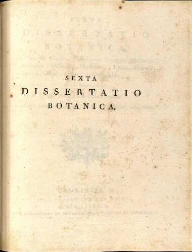 Sexta dissertatio botanica
