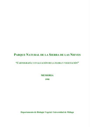 Parque Natural de la Sierra de las Nieves: "Cartografía y evaluación de la flora y vegetación"