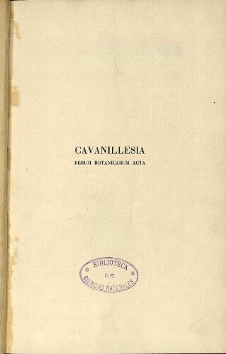 Cavanillesia [...] Vol. II