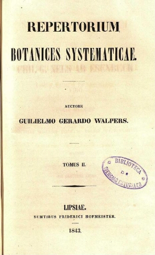 Repertorium botanices systematicae [...] Tomus II