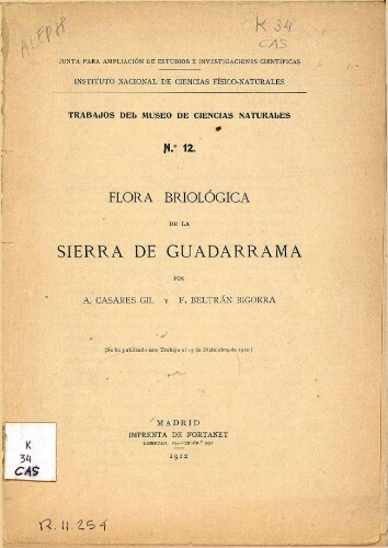 Flora briológica de la Sierra de Guadarrama