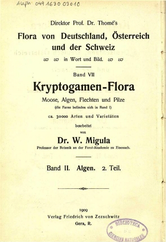 Kryptogamen-Flora von Deutschland [...] Band II. Algen. 2. Teil