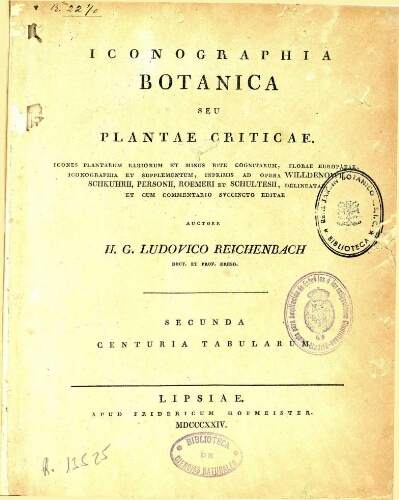 Iconographia botanica seu plantae criticae [...] Secunda centuria tabularum