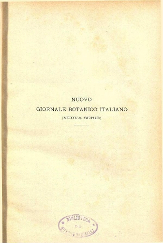 Nuovo Giornale botanico italiano. (Nuova serie). V. 35