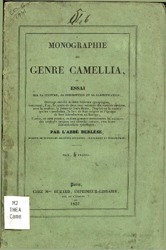 Monographie du genre Camellia