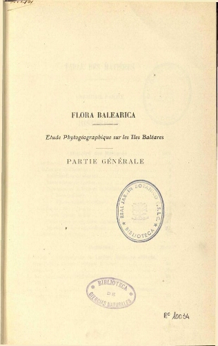 Flora balearica [...] III