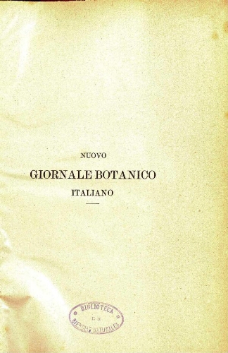Nuovo Giornale botanico italiano. V. 20