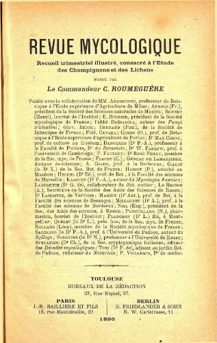 Revue mycologique [...] [Dix-huitième année] 1896
