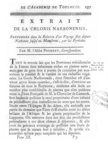 Extrait de la Chloris Narbonensis