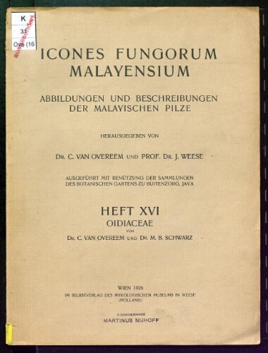 Icones fungorum malayensium. Heft 16. Oidiaceae