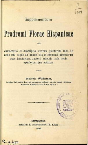 Supplementum Prodromi Florae Hispanicae