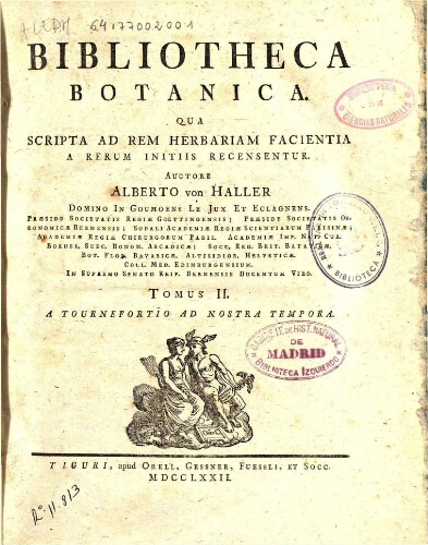 Bibliotheca botanica [...] Tomus II