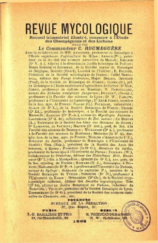 Revue mycologique [...] [Onzième année] 1889
