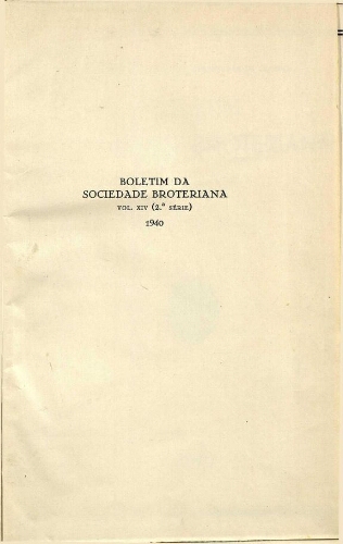 Boletim da Sociedade Broteriana. Vol. XIV (II Série)