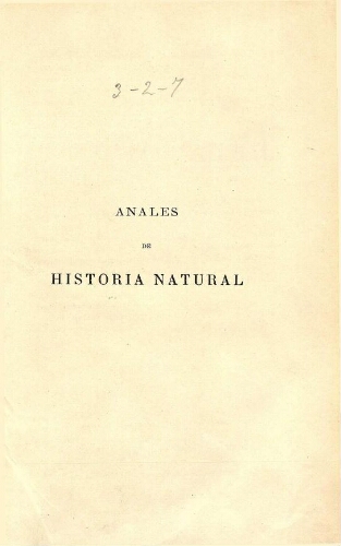 Anales de la Sociedad Española de Historia Natural. Tomo séptimo