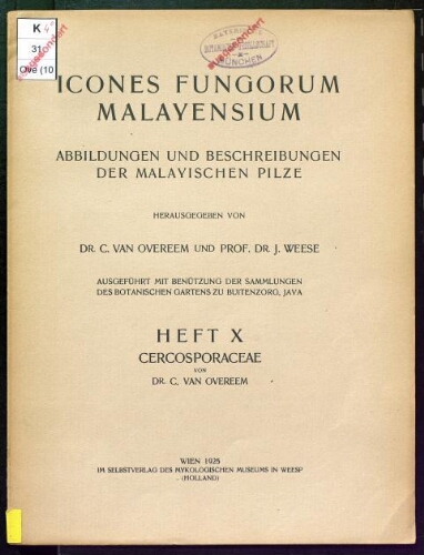 Icones fungorum malayensium. Heft 10. Cercosporaceae