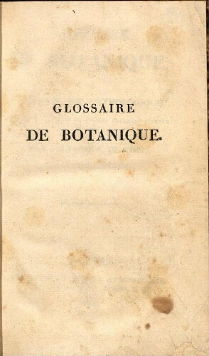 Glossaire de botanique