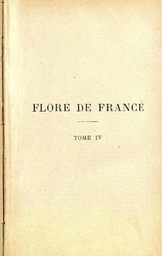 Flore de France [...] Tome IV