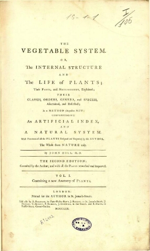 The vegetable system [...] The second edition [...] Vol. I
