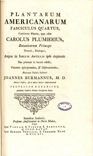 Plantarum Americanarum fasciculus quartus