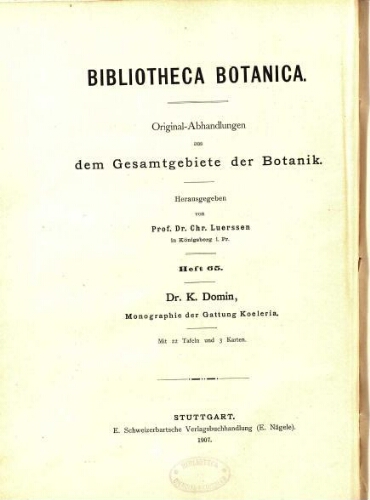 Monographie der Gattung Koeleria