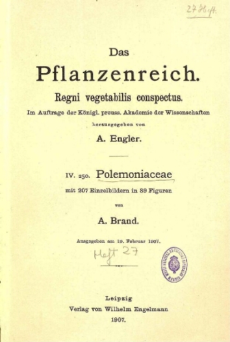Polemoniaceae. In: Engler, Das Pflanzenreich [...] [Heft 27] IV. 250