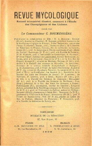 Revue mycologique [...] [Vingt-quatrième année] 1902