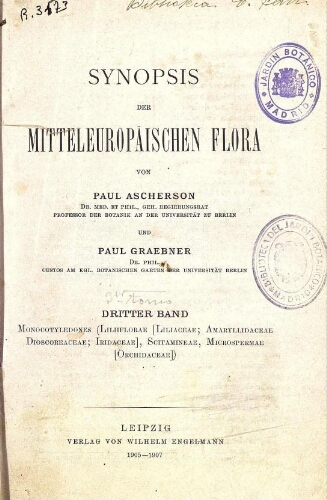 Synopsis der mitteleuropäischen Flora [...] [Band 3]