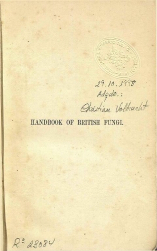Handbook of British fungi [...] [Vol. 1]