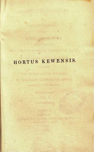 Hortus Kewensis [...] The second edition [...] Vol. I